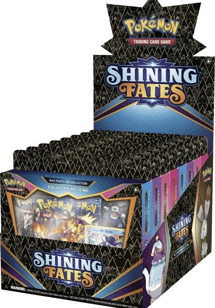 Shining Fates Mad Party Pin Collection Display