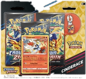 Crown Zenith: Cinderace Pin Collection 3-Pack Blister