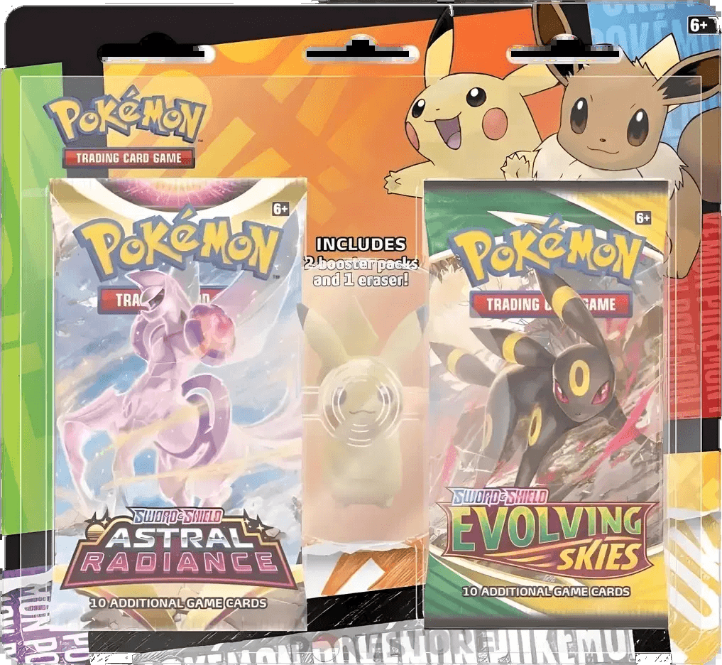 Back to School Pikachu Eraser 2-Pack Blister