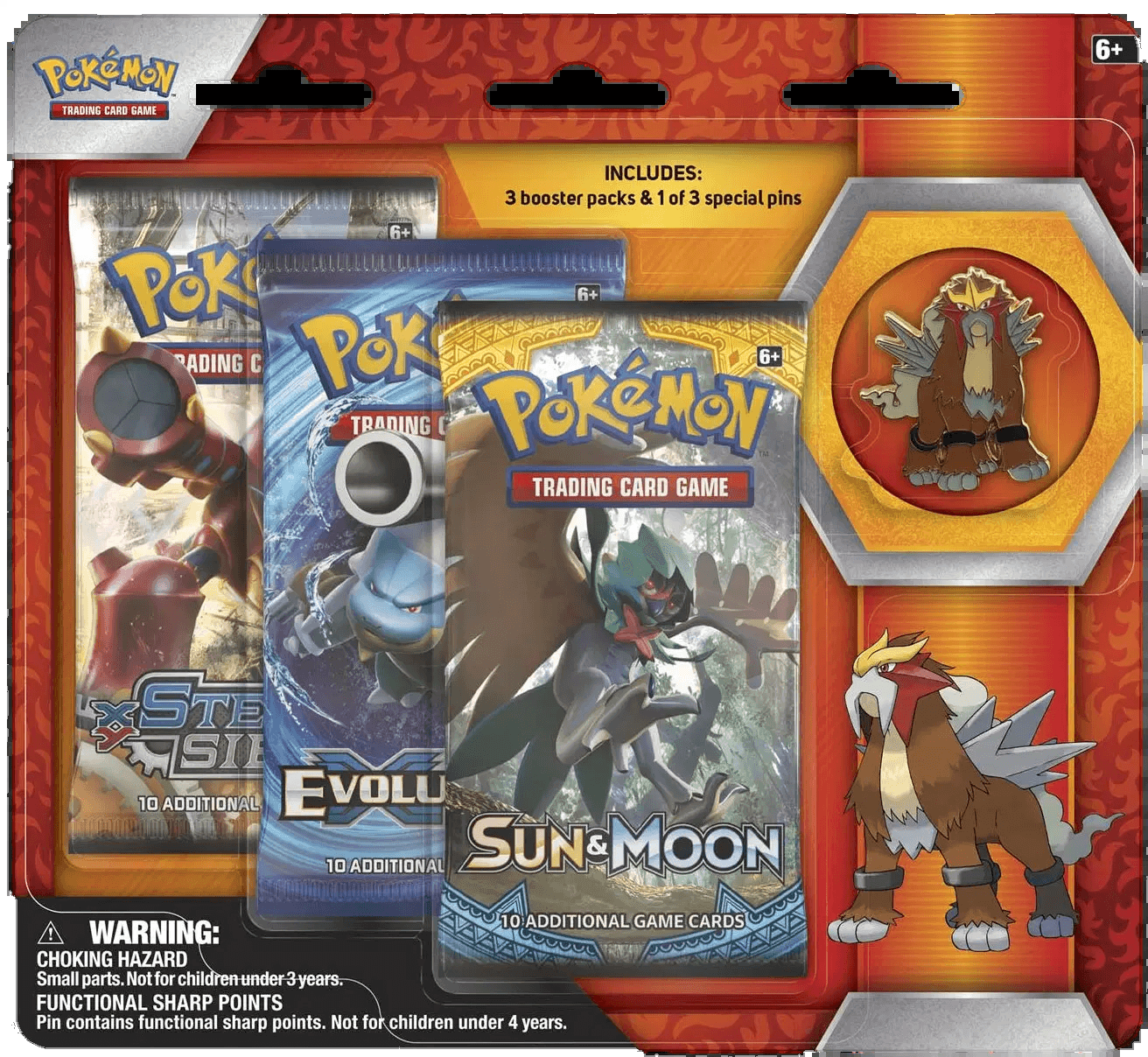 Pin Three Pack Blister - Entei