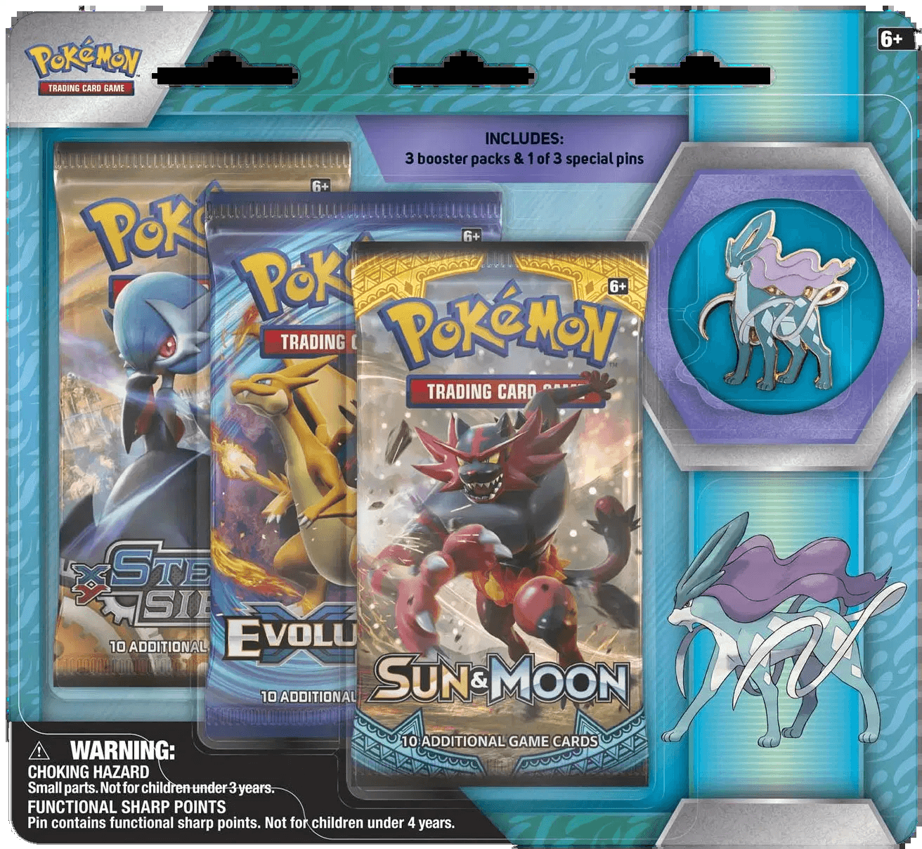 Pin Three Pack Blister - Suicune