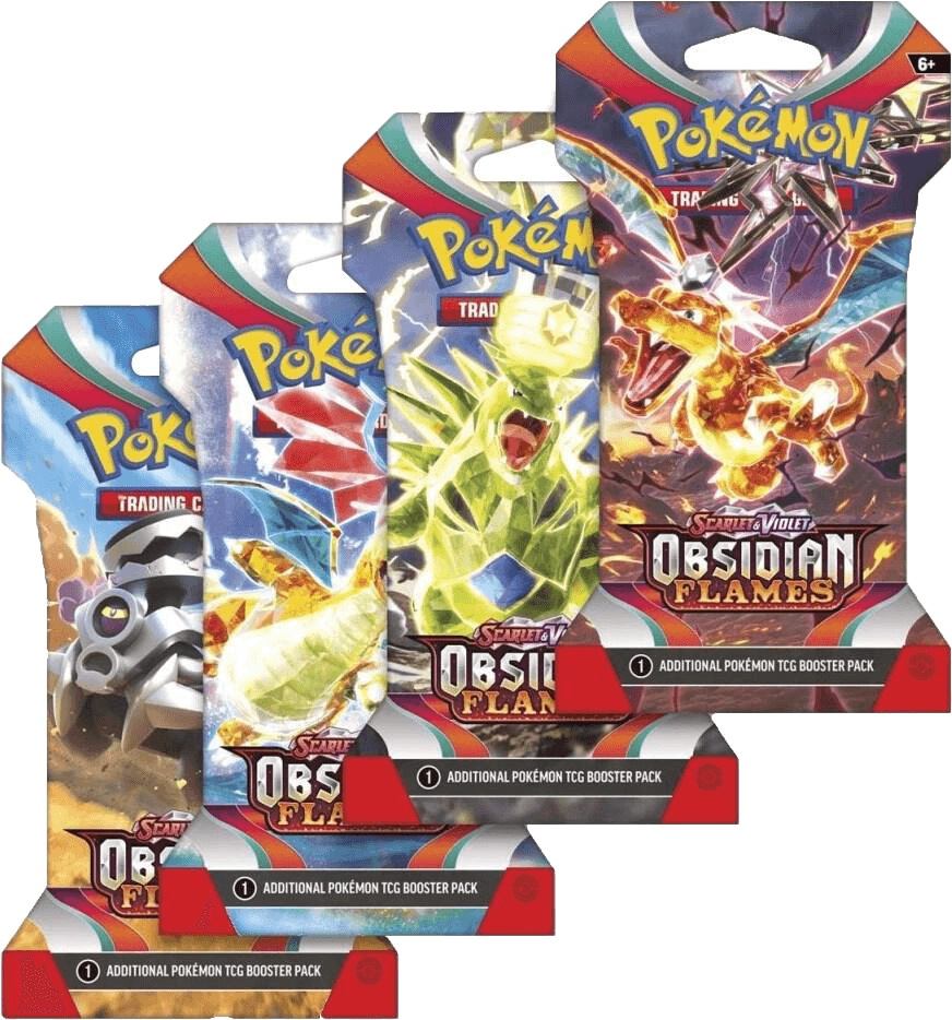 Obsidian Flames Sleeved Booster Pack Art Bundle [Set of 4]