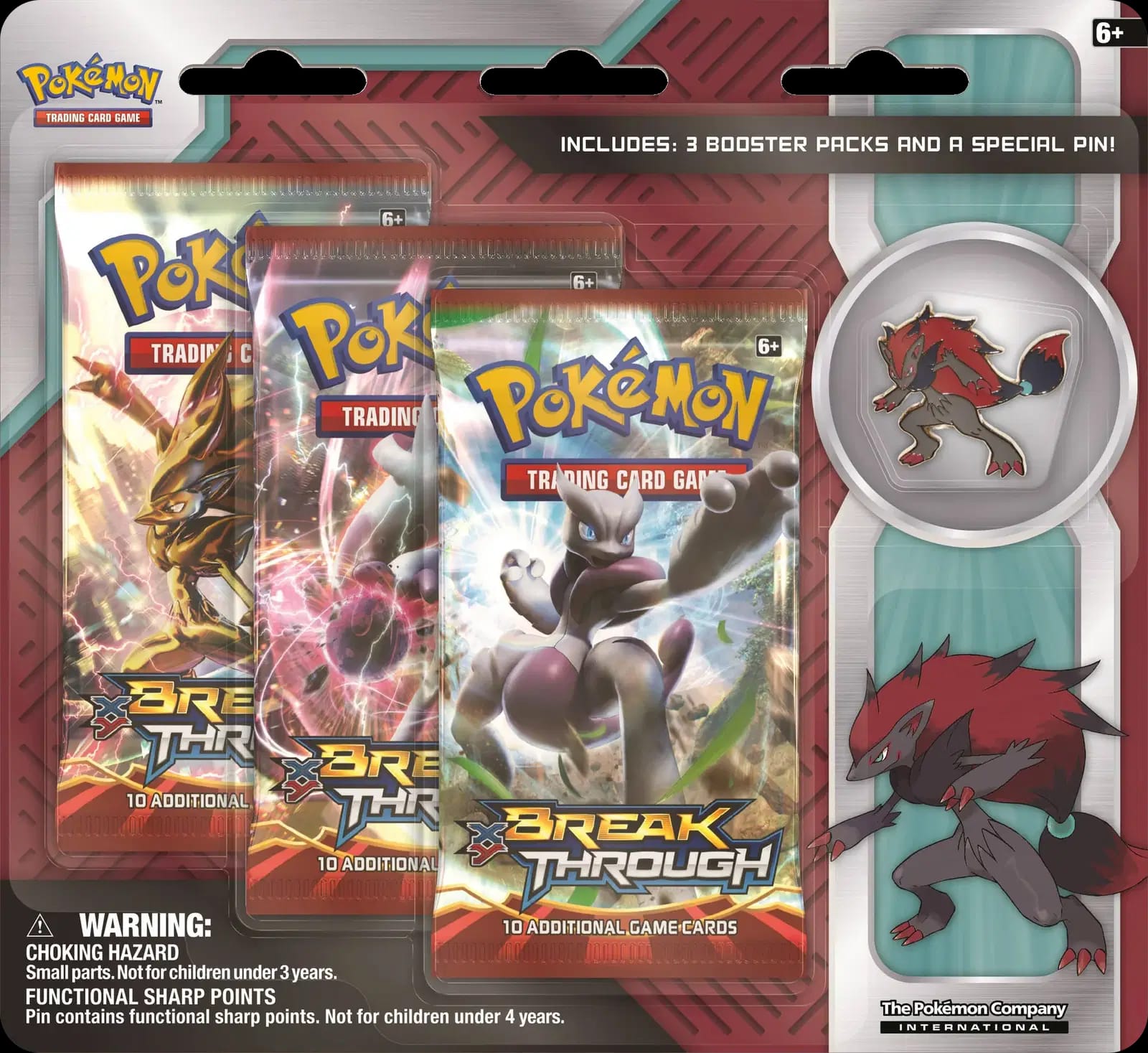 BREAKThrough - Three Pack Collector's Pin Blister - Zoroark