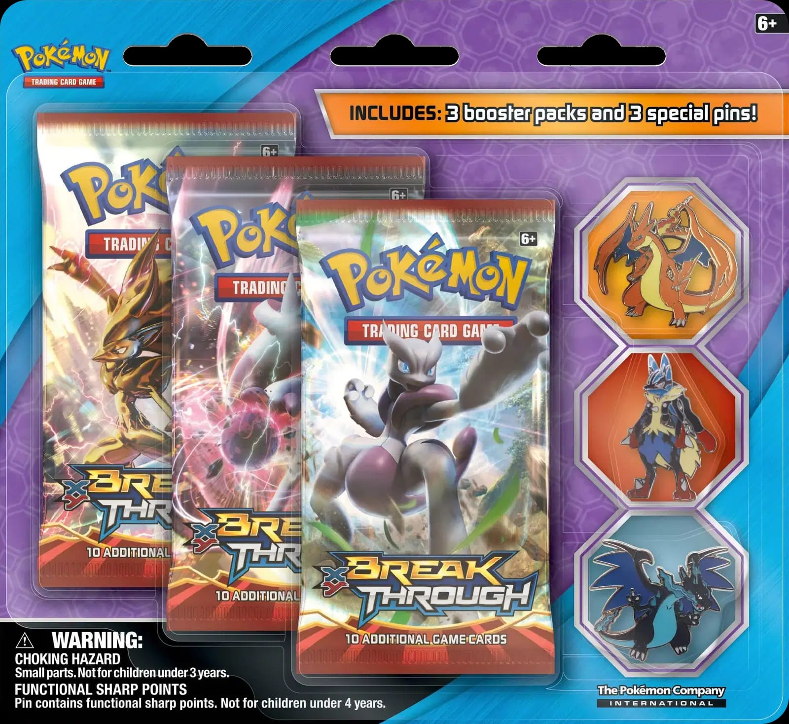 BREAKThrough - Three Mega Evolution Collector's Pins Three Pack Blisters