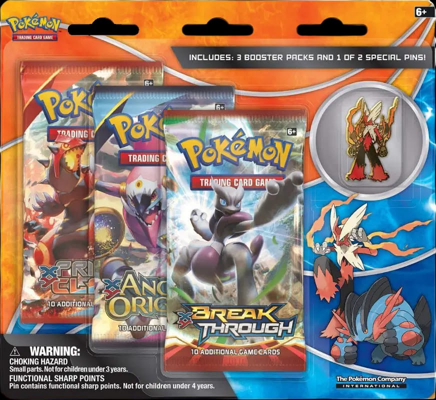 Pin Three Pack Blister - Mega Blaziken